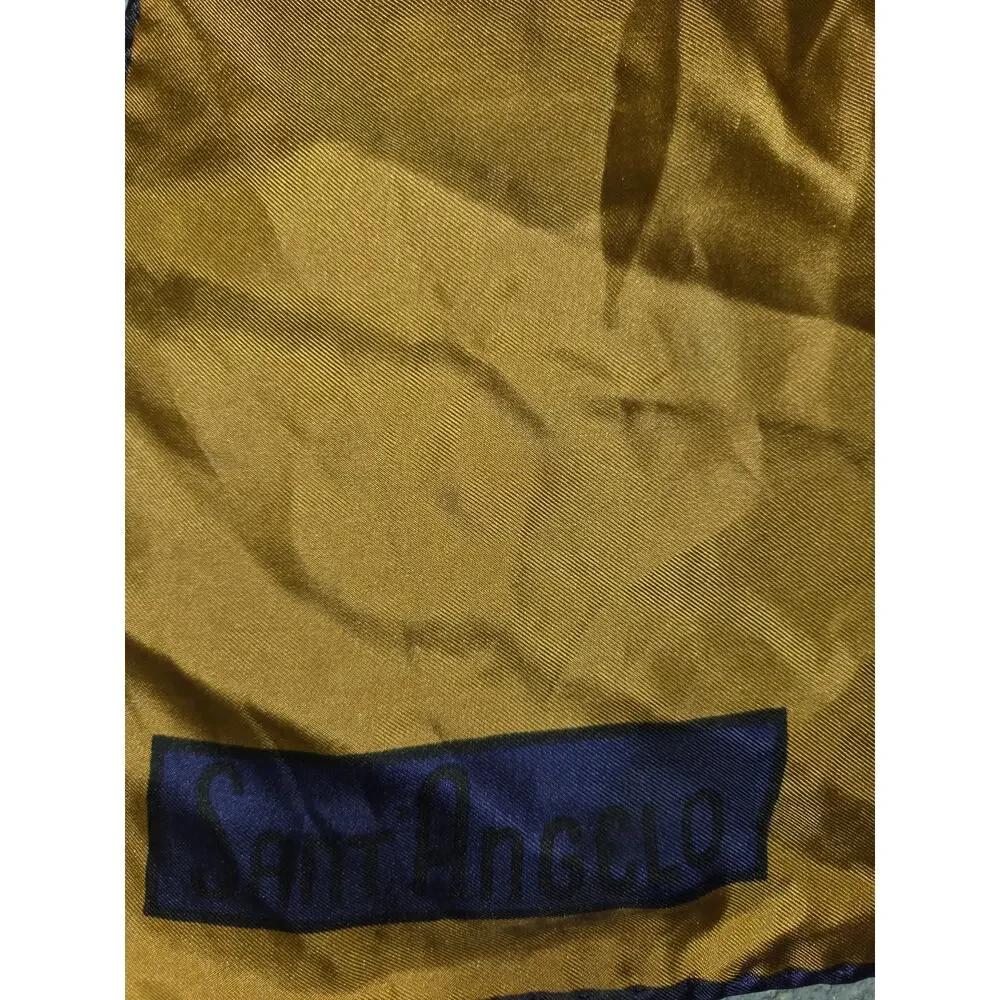 Vintage Saint Angelo Silk Lion Head Dragon Square Scarf 29